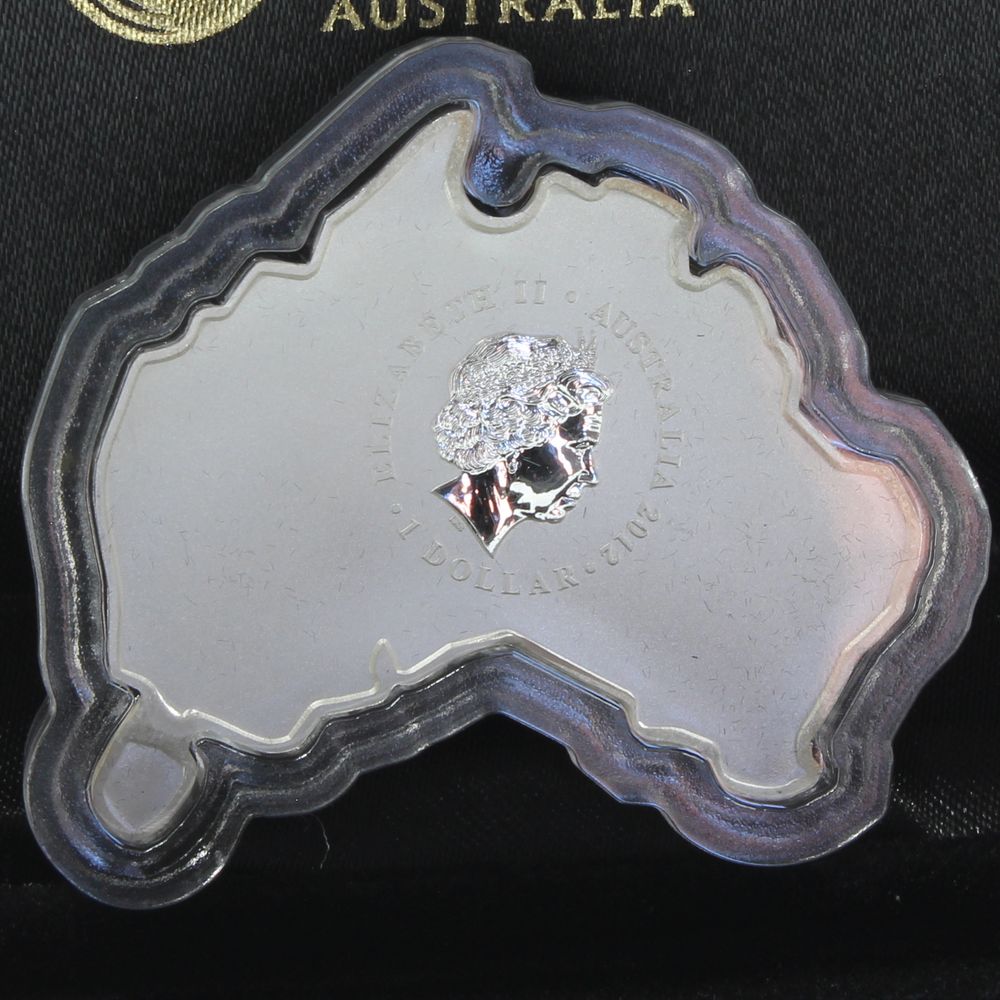 Australia 2012 $1 Emu 1 Oz Map Shaped Coin