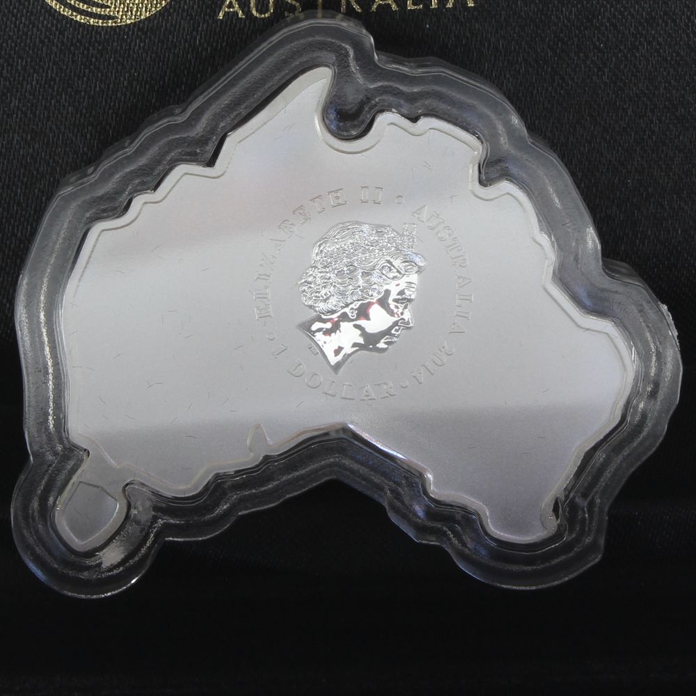 Australia 2014 $1 Crocodile 1 Oz Map Shaped Coin
