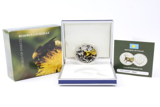 2011 Palau $2 Bumble Bee 1/2 Oz Silver Proof Coin