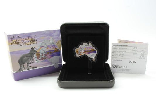 Australia 2013 $1 Kangaroo 1 Oz Map Shaped Coin