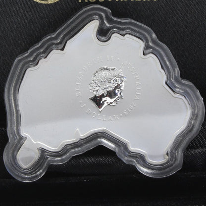 Australia 2013 $1 Kangaroo 1 Oz Map Shaped Coin