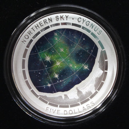 Australia 2016 Northern Sky Cygnus $5 Coloured 1 Oz Silver Proof Domed Coin