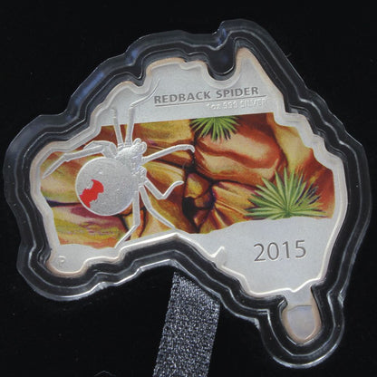 Australia 2015 $1 Redback 1 Oz Map Shaped Coin