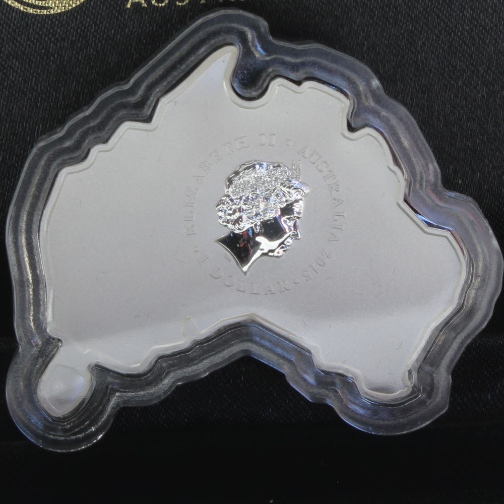 Australia 2015 $1 Redback 1 Oz Map Shaped Coin