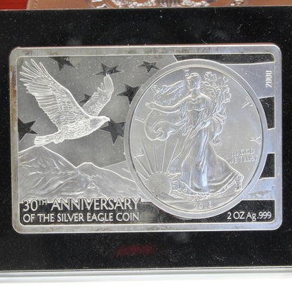 2016 USA 30th Anniversary of the Silver EAGLE 3oz 999 Coin & Ingot