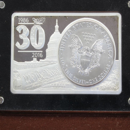 2016 USA 30th Anniversary of the Silver EAGLE 3oz 999 Coin & Ingot