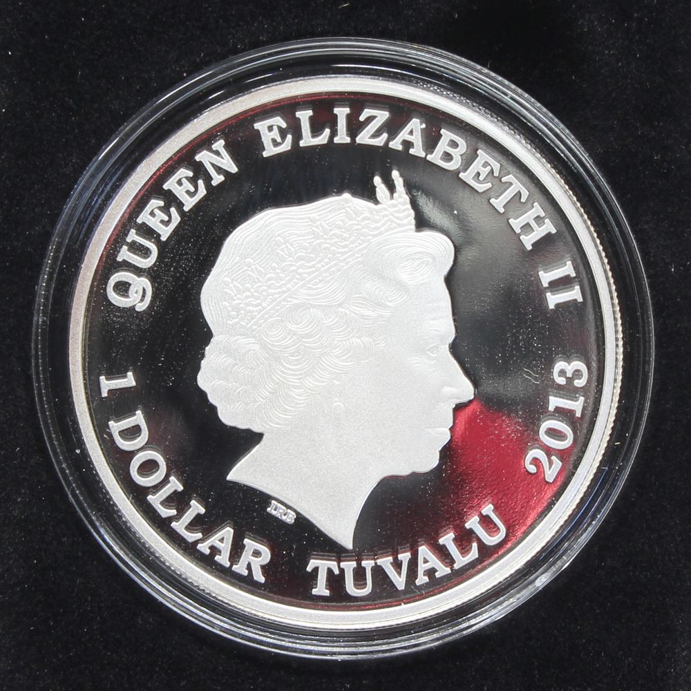 2013 Tuvalu Dragons of Legend European Green Dragon 1oz Silver Proof $1 Coin
