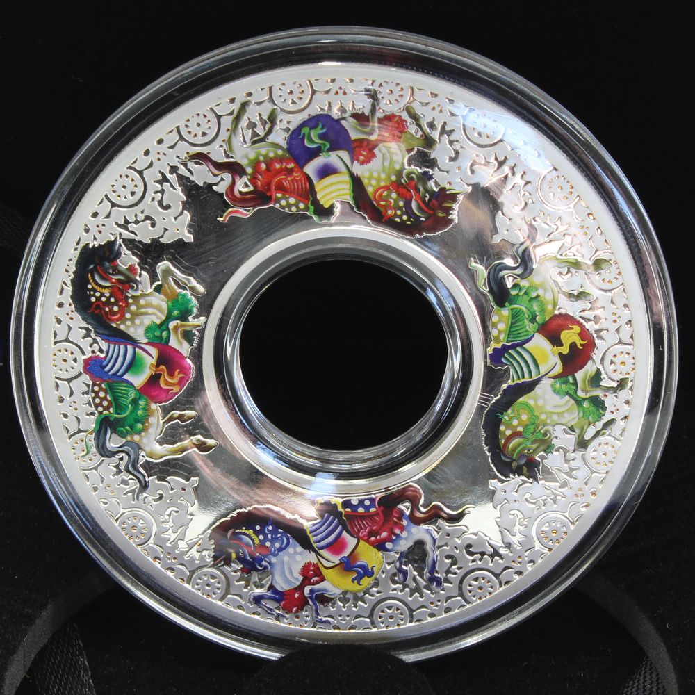 2014 Tokelau Year of the Horse $10 Carousel Horses 2oz Coloured Silver Proof Coin