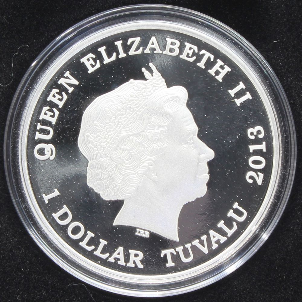 2013 Tuvalu Dragons of Legend Three Headed Dragon 1oz Silver Proof $1 Coin