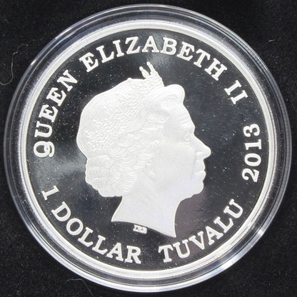 2013 Tuvalu Dragons of Legend Three Headed Dragon 1oz Silver Proof $1 Coin