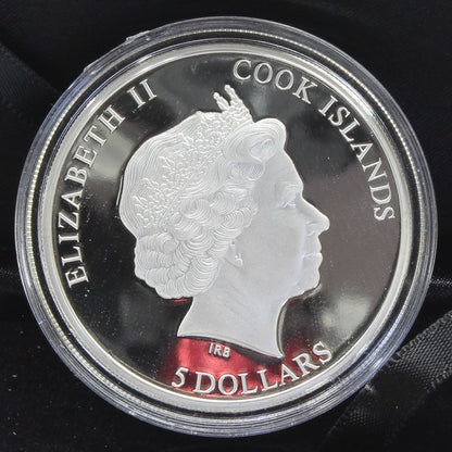 2016 Cook Islands $5 World of Parrots: Scarlet Macaw Silver 3D Coin