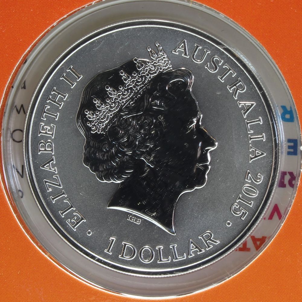 2015 Australia $1 Sydney New Year's EVE Coloured Silver Frosted Coin