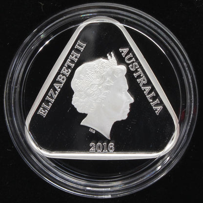 2016 Australia Remember The Fallen $5 Coloured Silver Proof Triangular Coin
