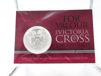 2014 $5 For Valour The Victoria Cross for Australia 1oz Silver Coin on Card