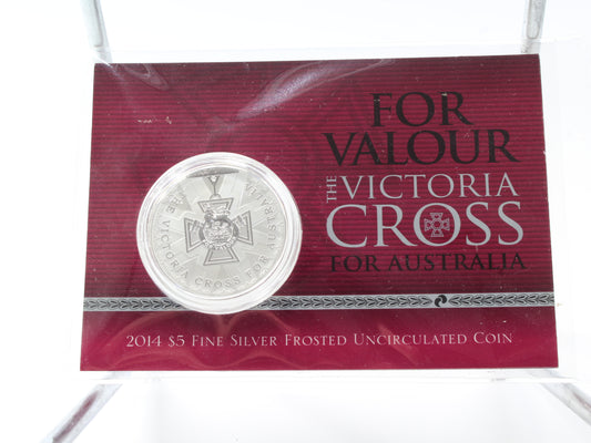 2014 $5 For Valour The Victoria Cross for Australia 1oz Silver Coin on Card