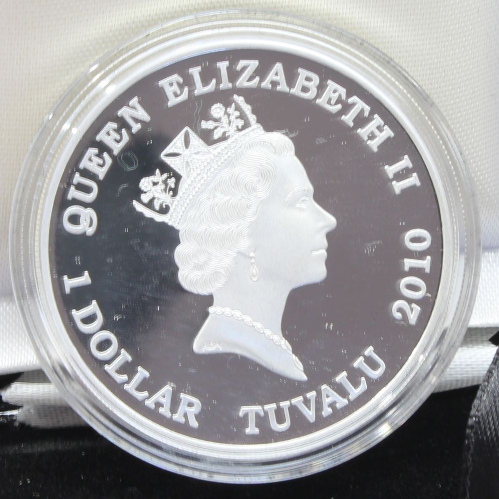 2010 Tuvalu $1 First Official Australian Horse Race 1oz Silver Proof Coin