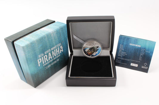 2013 Niue $2 Real River Monsters Piranha 1 oz Proof Silver Coin