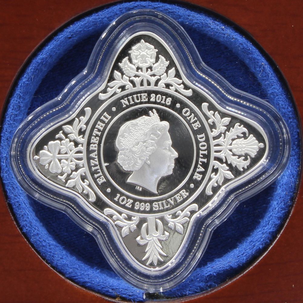 2016 Niue $1 Elizabeth II 90th Birthday Star Shaped 1Oz Silver Proof Coin