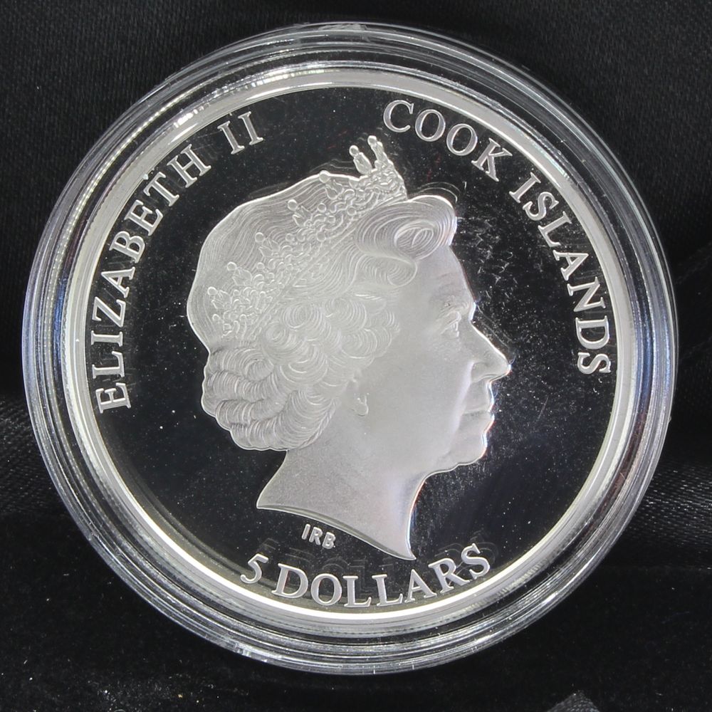 2014 Cook Islands $5 World of Parrots: Crimson Rosella Silver 3D Coin