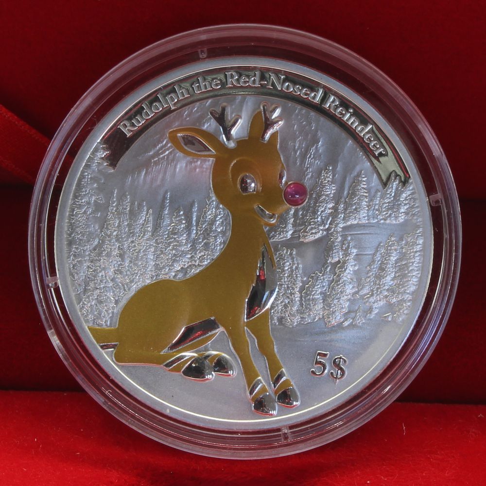 2013 Christmas Island Silver Proof Rudolph Reindeer Coin