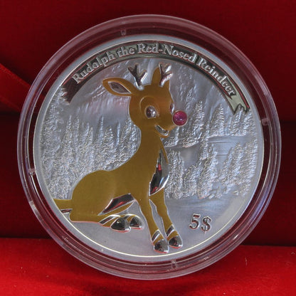 2013 Christmas Island Silver Proof Rudolph Reindeer Coin