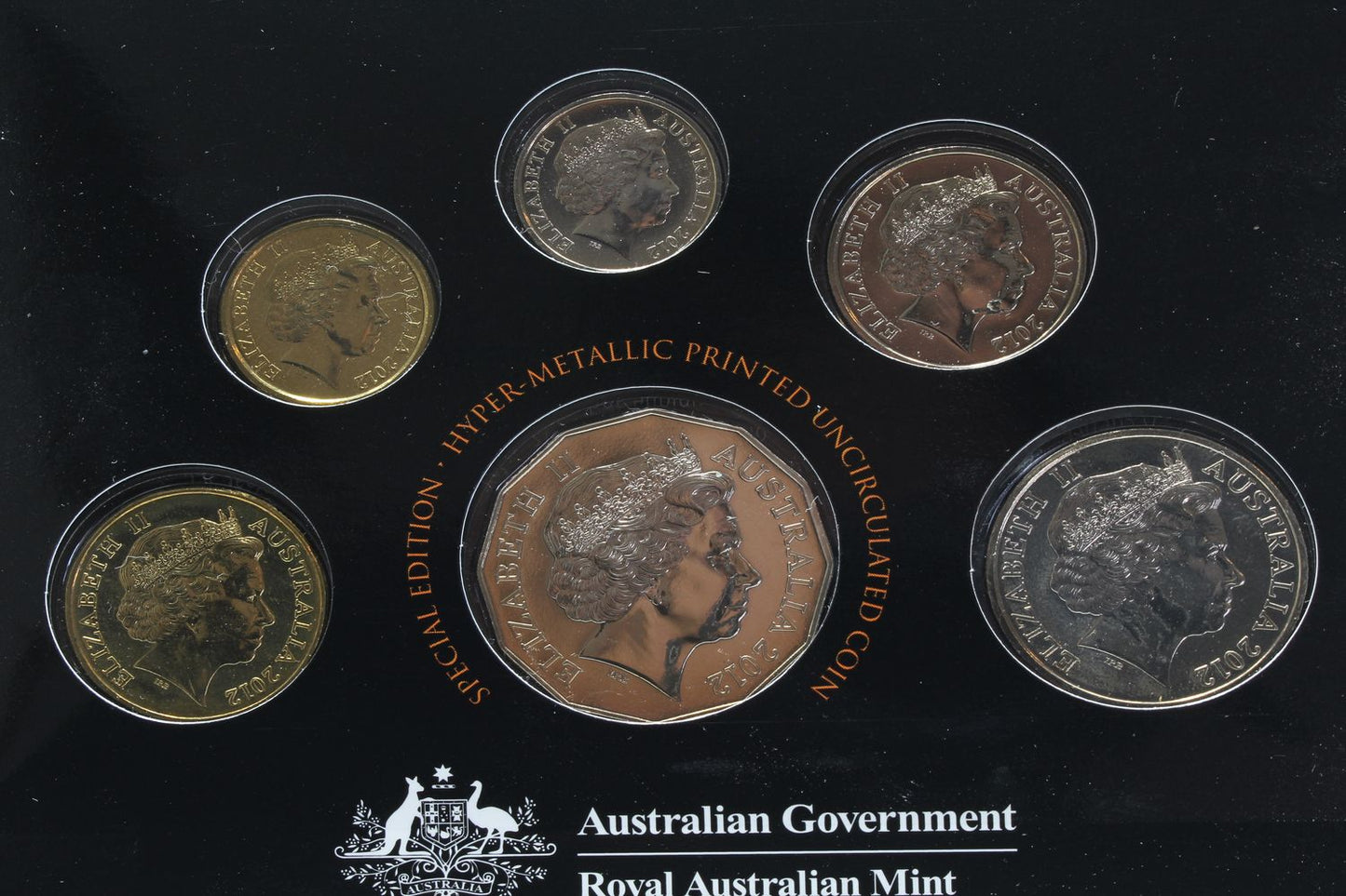 2012 Six Coin Uncirculated Mint Set Special Edition -Coloured 50c