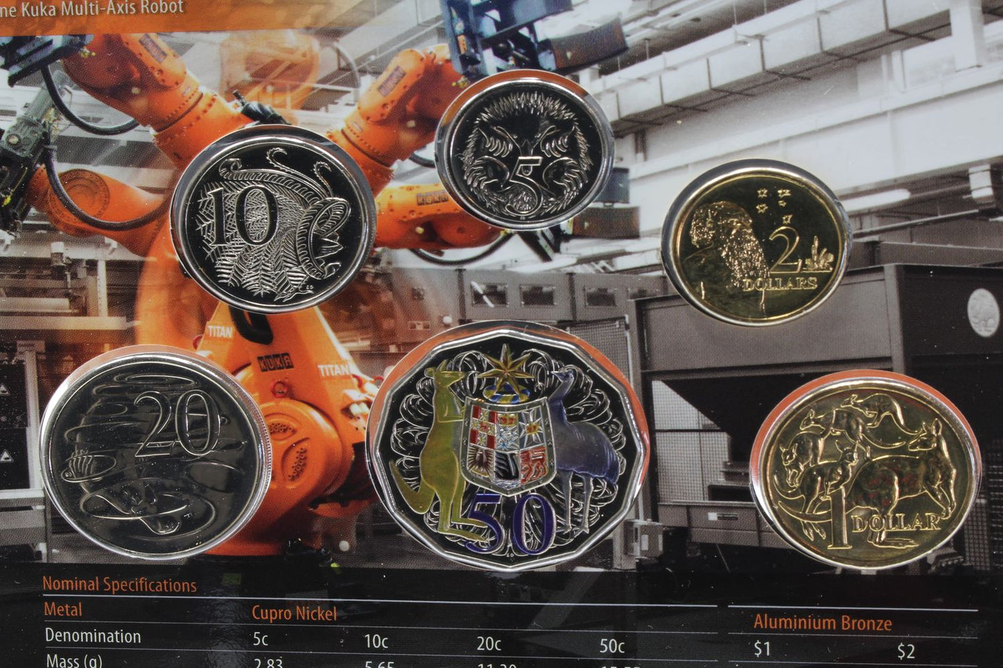 2012 Six Coin Uncirculated Mint Set Special Edition -Coloured 50c