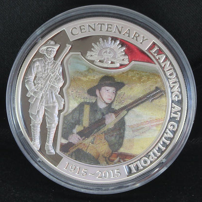 NIUE $5 Dollars 2015 Silver Proof 'Centenary - Gallipoli Landing' Lenticular 3D