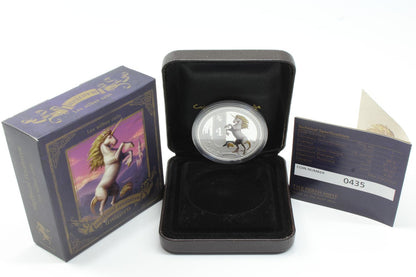 2013 Mythical Creatures Unicorn $1Tuvalu 1oz Silver Proof Coin