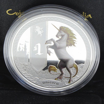 2013 Mythical Creatures Unicorn $1Tuvalu 1oz Silver Proof Coin