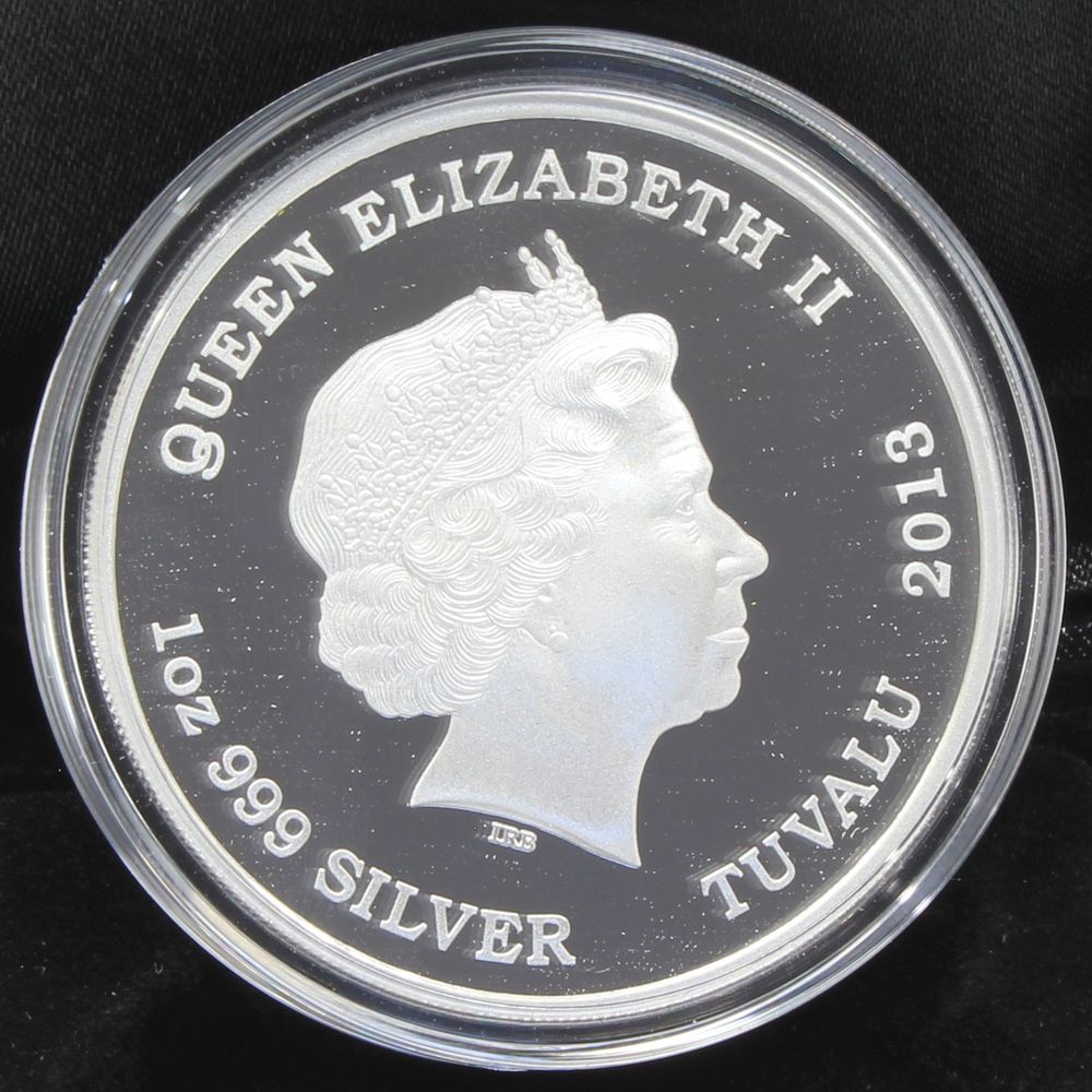 2013 Mythical Creatures Unicorn $1Tuvalu 1oz Silver Proof Coin