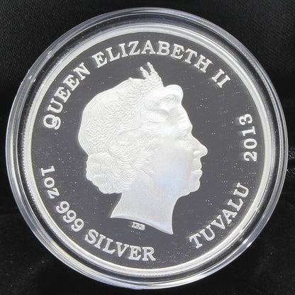 2013 Mythical Creatures Unicorn $1Tuvalu 1oz Silver Proof Coin
