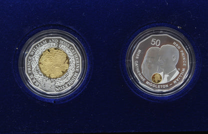 2011 Australia Royal Wedding 50c Selectively Gold Plated Silver Proof Set