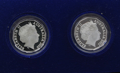 2011 Australia Royal Wedding 50c Selectively Gold Plated Silver Proof Set