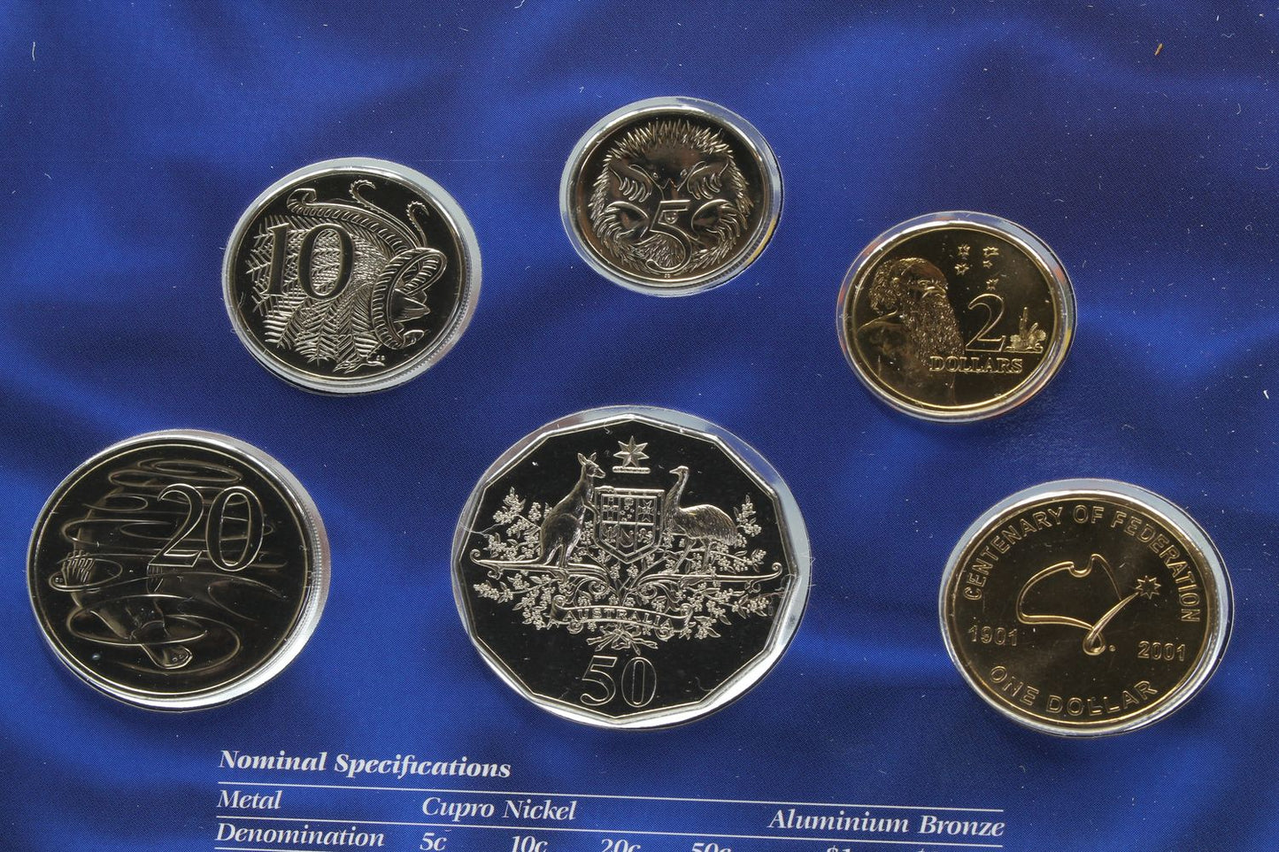 2001 Australia Centenary of Federation Uncirculated Six Coin Set
