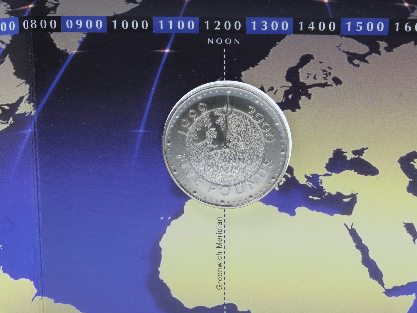 1999 UK five pound £5 Millennium 2000 coin in BU Royal Mint pack