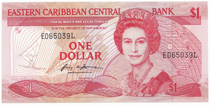 1988-1989 Eastern Caribbean $1 Note P21L-UNC