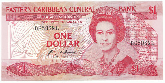 1988-1989 Eastern Caribbean $1 Note P21L-UNC