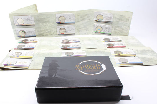 2014, 2015, 2016 Australia At War 50c cent RAM 18 Coin Set in Ram box