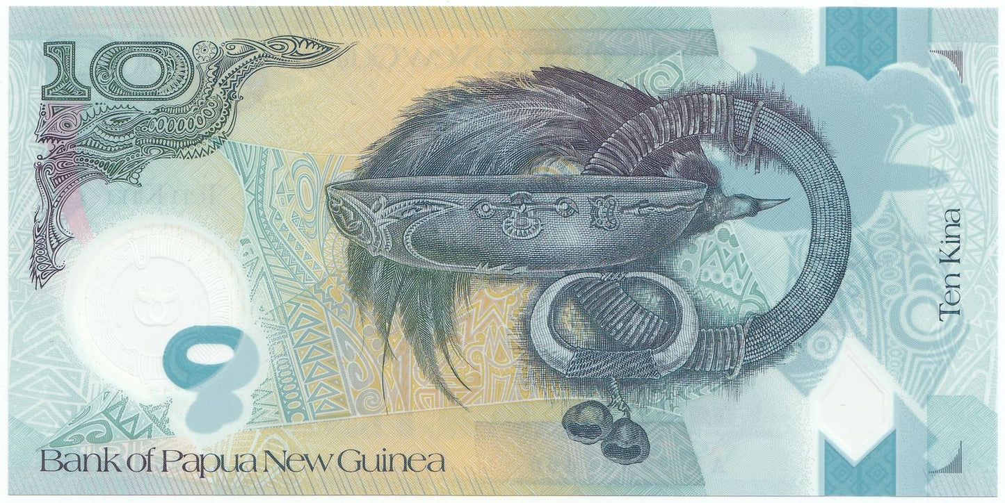 2008 Papua New Guinea 10 Kina Note P30-UNC