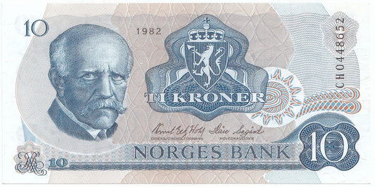1982 Norway 10 Kroner P36C-UNC