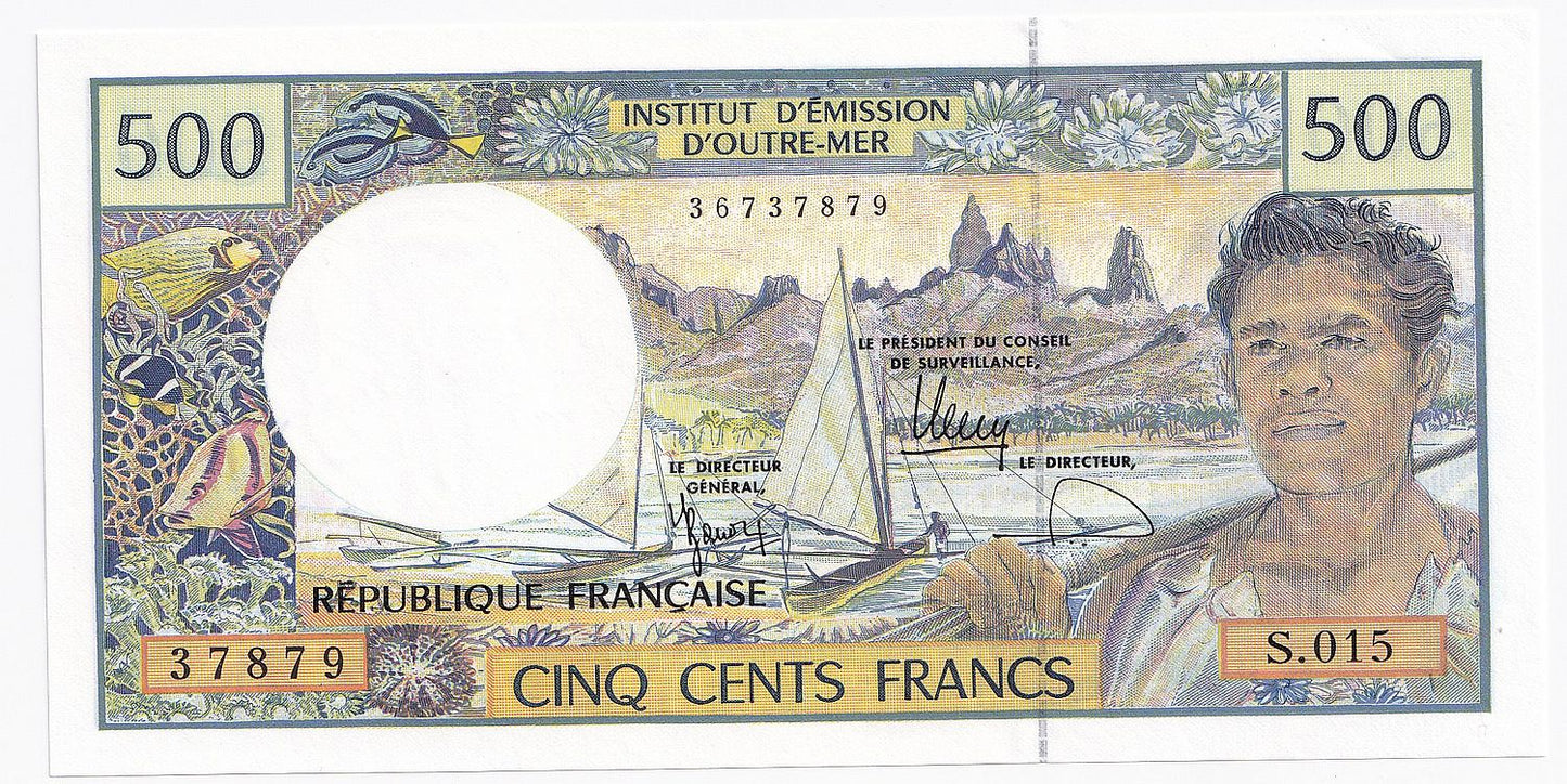 1992 French Pacific Territories 500 Francs Note P1e-UNC