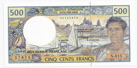 1992 French Pacific Territories 500 Francs Note P1e-UNC