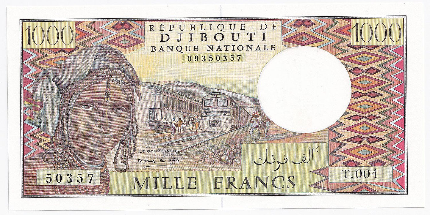 1988 Djibouti 1000 Francs Note P37b-UNC