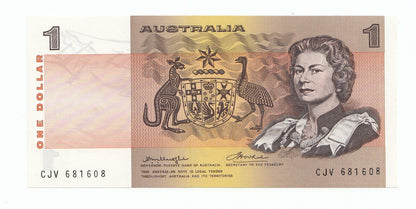 1976 Australia Knight Wheeler SIDE THREAD $1 Note UNC