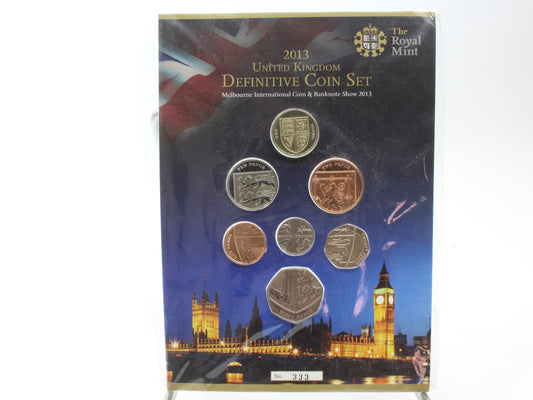 2013 United Kingdom Melbourne International Coin & Banknotes Definitive Coin Set
