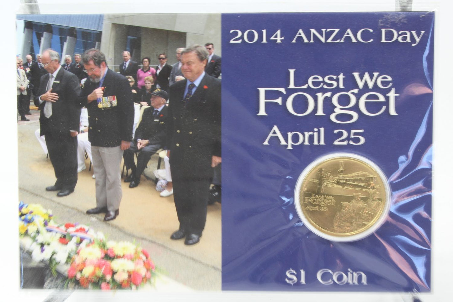 2012-2015 Australia $1 Anzac Day Lest We Forget April 25 On Card