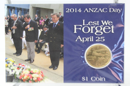 2012-2015 Australia $1 Anzac Day Lest We Forget April 25 On Card