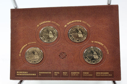 2014 Australia $1 A Voyage to Terra Australis Four Coin mintmark and privy mark set