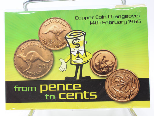 Australia 1966 Copper Coin Changeover from Pence to Cents